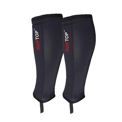 RUNTOP Shin Sleeves Guards for Rope Climbing Deadlifting Weightlifting Powerlifting Cross Fitness Training Box Jumping Leg Calf Support Men Women (7mm Black-Pair, XL)