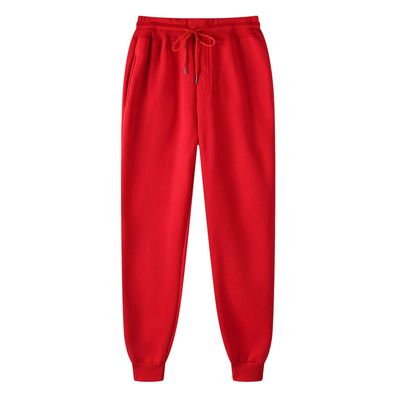 XUETON High Waisted Sweatpants for Women Drawstring Cinch Bottom Lounge Sweat Pants Athletic Workout Joggers Track Cuff Pants(Red,Medium)