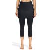 XUETON Womens Tennis Skirted Leggings with Pockets High Waisted Butt Lift Active Skort Athletic Ruffle Golf Skapri with Skirt(Black,Small) view 2