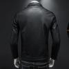 Maiyifu-GJ Men's Vintage Faux Leather Jacket Zip Up Long Sleeve Motorcycle Coat PU Lapel Lightweight Slim Fit Jackets (Black,Medium) view 2