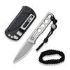 CIVIVI Circulus Fixed blade knife, 1.96" Cutting Edge Stonewashed 10Cr15CoMoV Steel with A Black Kydex Sheath, A Nylon Lanyard with Titanium Bead C22012-2 view 1