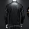 Maiyifu-GJ Men's Vintage Faux Leather Jacket PU Zip Up Stand Collar Bomber Coat Retro Warm Slim Fit Jackets Windbreaker (Black,5X-Large) view 2