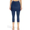 XUETON Womens Tennis Skirted Leggings with Pockets High Waisted Butt Lift Active Skort Athletic Ruffle Golf Skapri with Skirt(Navy,XX-Large) view 2