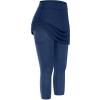 XUETON Womens Tennis Skirted Leggings with Pockets High Waisted Butt Lift Active Skort Athletic Ruffle Golf Skapri with Skirt(Navy,XX-Large) view 3