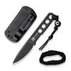 CIVIVI Circulus Fixed blade knife, 1.96" Cutting Edge Black Stonewashed 10Cr15CoMoV Steel with A Black Kydex Sheath, A Nylon Lanyard with Titanium Bead C22012-1 view 1