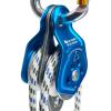 S.E.PEAK 30kN Upgraded Rescue Double Pulley Sheave with Swing Plate,CE High Strength Pulley for Backyard Zipline, Climbing, Rock Rescue Lifting, Hauling, Fit Rope up to 13 mm/Holds Up to 6750lbs,Blue view 4