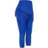 XUETON Womens Tennis Skirted Leggings with Pockets High Waisted Butt Lift Active Skort Athletic Ruffle Golf Skapri with Skirt(Blue,Medium) view 2