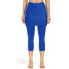XUETON Womens Tennis Skirted Leggings with Pockets High Waisted Butt Lift Active Skort Athletic Ruffle Golf Skapri with Skirt(Blue,Medium) view 3