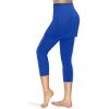 XUETON Womens Tennis Skirted Leggings with Pockets High Waisted Butt Lift Active Skort Athletic Ruffle Golf Skapri with Skirt(Blue,Medium) view 4