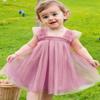 AGQT Baby Girls Tulle Tutu Dress Sleeveless Toddler Butterfly Print Back Flower Girls Dresses Birthday Party Gowns Wedding Layered Lace Holiday Mini Dress Pink Size 18-24 Months view 3