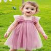 AGQT Baby Girls Tulle Tutu Dress Sleeveless Toddler Butterfly Print Back Flower Girls Dresses Birthday Party Gowns Wedding Layered Lace Holiday Mini Dress Pink Size 18-24 Months view 4