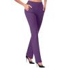 XUETON Womens Bootcut Dress Pants with Pockets Stretchy Work Slacks Business Casual Bootleg Pull On Lounge Wide Leg Pants(Purple,Medium) view 1