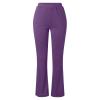 XUETON Womens Bootcut Dress Pants with Pockets Stretchy Work Slacks Business Casual Bootleg Pull On Lounge Wide Leg Pants(Purple,Medium) view 3