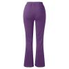 XUETON Womens Bootcut Dress Pants with Pockets Stretchy Work Slacks Business Casual Bootleg Pull On Lounge Wide Leg Pants(Purple,Medium) view 4