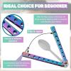 Eaasty 3 Pieces Butterfly Comb,Fork and Spoon Set,Tactical Stainless Steel Folding Butterfly Spoon for Camping Hunting Travel Outdoor(Colorful) view 3