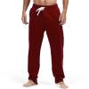 AMY COULEE Mens Cotton Athletic Pants Open Bottom Running Sweatpants Straight Leg Casual Joggers with Pockets (Red, M)