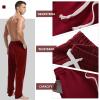 AMY COULEE Mens Cotton Athletic Pants Open Bottom Running Sweatpants Straight Leg Casual Joggers with Pockets (Red, M) view 4