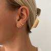 Bar Earrings 925 Sterling Silver Half Hoop Earrings Set Huggie Hoop Earrings Flat Back Hoop Earrings Nap Earrings Sleep Earrings Set Small Hoop Earrings Minimalist Earrings for Women view 2