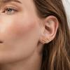 Bar Earrings 925 Sterling Silver Half Hoop Earrings Set Huggie Hoop Earrings Flat Back Hoop Earrings Nap Earrings Sleep Earrings Set Small Hoop Earrings Minimalist Earrings for Women view 3