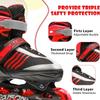 PAPAISON Adjustable Inline Skates Boys Ages 4-16, Roller Skates for Girls Kids Ages 5-8 8-12 with Full Light Up Wheels, Outdoor Skates Illuminating Skates for Children Teens Women view 4