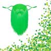 EVKILKJS St. Patrick's Day Fake Beard Leprechaun Mask Green Beard Face Mask Irish Washable Party Costume Masquerade for Men Women view 2