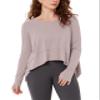 ODODOS Long Sleeve Tee for Women with Thumb Hole Athletic Gym Workout Crop Tops Yoga Shirts, Lavender, X-Large view 1