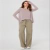 ODODOS Long Sleeve Tee for Women with Thumb Hole Athletic Gym Workout Crop Tops Yoga Shirts, Lavender, X-Large view 3