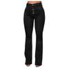 XUETON Bell Bottom Jeans for Women Classic High Waisted Destroyed Raw Hem Bootcut Flared Denim Pants Plus Size(Black,XX-Large) view 1