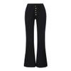 XUETON Bell Bottom Jeans for Women Classic High Waisted Destroyed Raw Hem Bootcut Flared Denim Pants Plus Size(Black,XX-Large) view 4