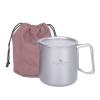 Boundless Voyage Titanium 500ml Mug with Lid and Strainer Filter Ultralight Tea Cup with Partable Foldable Handles for Outdoor Camping Hiking Backpacking (500ml Cup) view 1