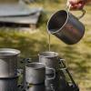Boundless Voyage Titanium 500ml Mug with Lid and Strainer Filter Ultralight Tea Cup with Partable Foldable Handles for Outdoor Camping Hiking Backpacking (3 Cups Set) view 2