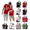 Matching Shirts for Couples Love Letter Print Valentine's Day T-Shirt for Him & Her Casual Short Sleeve Personalized Tees view 1