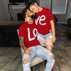 Matching Shirts for Couples Love Letter Print Valentine's Day T-Shirt for Him & Her Casual Short Sleeve Personalized Tees view 2