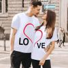 Matching Shirts for Couples Love Letter Print Valentine's Day T-Shirt for Him & Her Casual Short Sleeve Personalized Tees view 2