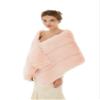 Keting Women's Faux Fur Cold Winther Shawl Wraps Bridal Wedding Scarf Stole Shrug Wedding Cover Up view 4