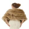 Keting Women's Faux Fur Cold Winther Shawl Wraps Bridal Wedding Scarf Stole Shrug Wedding Cover Up view 2