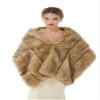 Keting Women's Faux Fur Cold Winther Shawl Wraps Bridal Wedding Scarf Stole Shrug Wedding Cover Up view 4