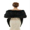 Keting Women's Faux Fur Cold Winther Shawl Wraps Bridal Wedding Scarf Stole Shrug Wedding Cover Up view 2