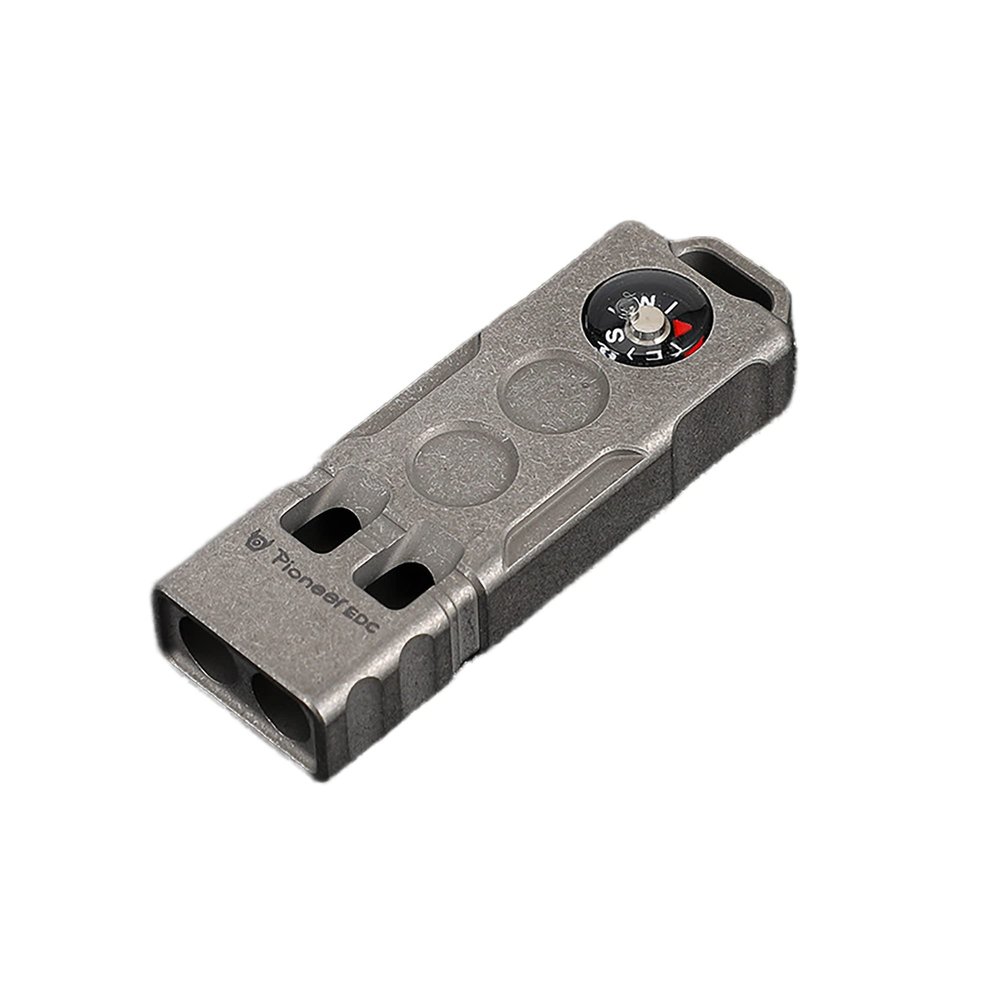 WANERSEN Titanium 2 in 1 Emergency Survival Whistle with Compass, Safety Whistle Loud Up to 120 Decibels for Referee Training, Life Saving, Camping, Hiking, Hunting and Pet Training, Natural