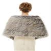 Keting Women's Faux Fur Cold Winther Shawl Wraps Bridal Wedding Scarf Stole Shrug Wedding Cover Up view 3