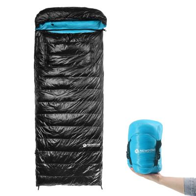 NewDoar Camping Sleeping Bag,41Down Hooded Sleeping Bag,Portable Urltra-Light Wearable Blanket Cloak,Great for Outdoor, Picnic, Fishing for Adults Backpacking with Compression Bags(Rectangle Black)