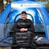 NewDoar Camping Sleeping Bag,41Down Hooded Sleeping Bag,Portable Urltra-Light Wearable Blanket Cloak,Great for Outdoor, Picnic, Fishing for Adults Backpacking with Compression Bags(Rectangle Black) view 2