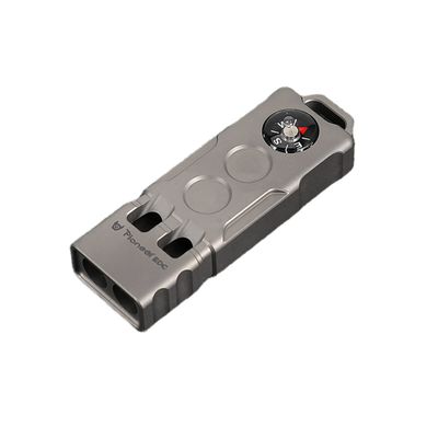 WANERSEN Titanium 2 in 1 Emergency Survival Whistle with Compass, Safety Whistle Loud Up to 120 Decibels for Referee Training, Life Saving, Camping, Hiking, Hunting and Pet Training, Stonewashed