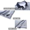 Men's Golf Shirts Dry Fit Short Sleeve Print Performance Moisture Wicking Patterned Polo Shirt for Men White Navy Interlink view 4