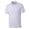 Men's Golf Shirts Dry Fit Short Sleeve Print Performance Moisture Wicking Patterned Polo Shirt for Men White Geo view 1
