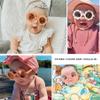 Hycredi Flexible Bendable Flower Baby Polarized Sunglasses with Strap Cute Shades for Newborn Infant Boys Girls Age 0-24 Months-White/Purple Red Mirror+Beige White/Brown view 3