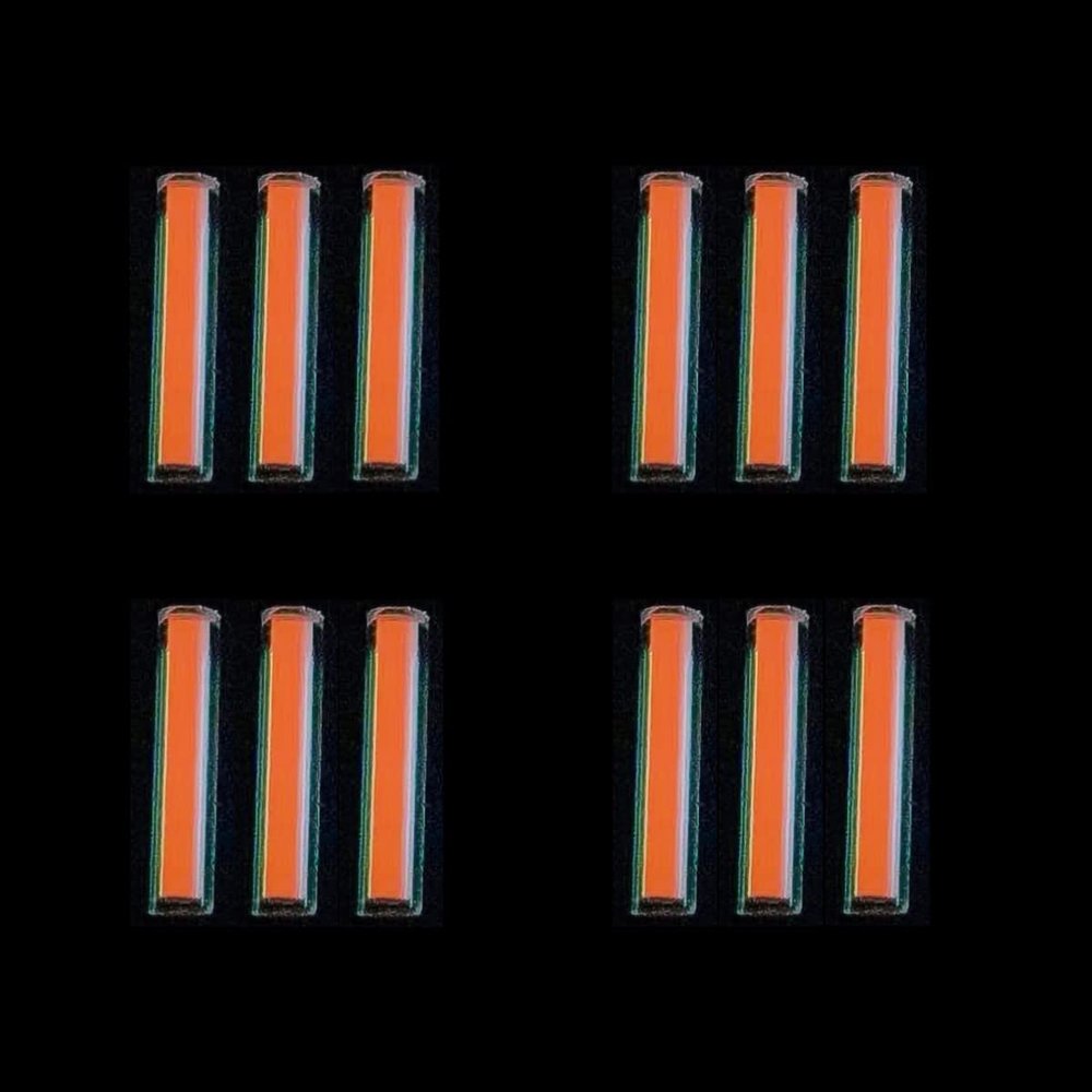 Sharamado 12pcs Glass Luminous Tube, 1.5 * 6mm Luminous Vial Glow rods Made of Rare Earth Materials, EDC Players, for DIY Various EDC Accessories and Decoration. (Red)