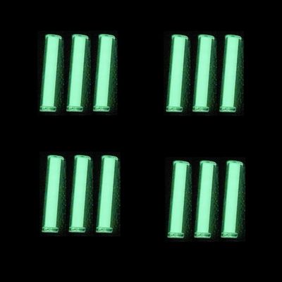 Sharamado 12pcs Glass Luminous Tube, 1.5 * 6mm Luminous Vial Glow rods Made of Rare Earth Materials, EDC Players, for DIY Various EDC Accessories and Decoration. (Green)
