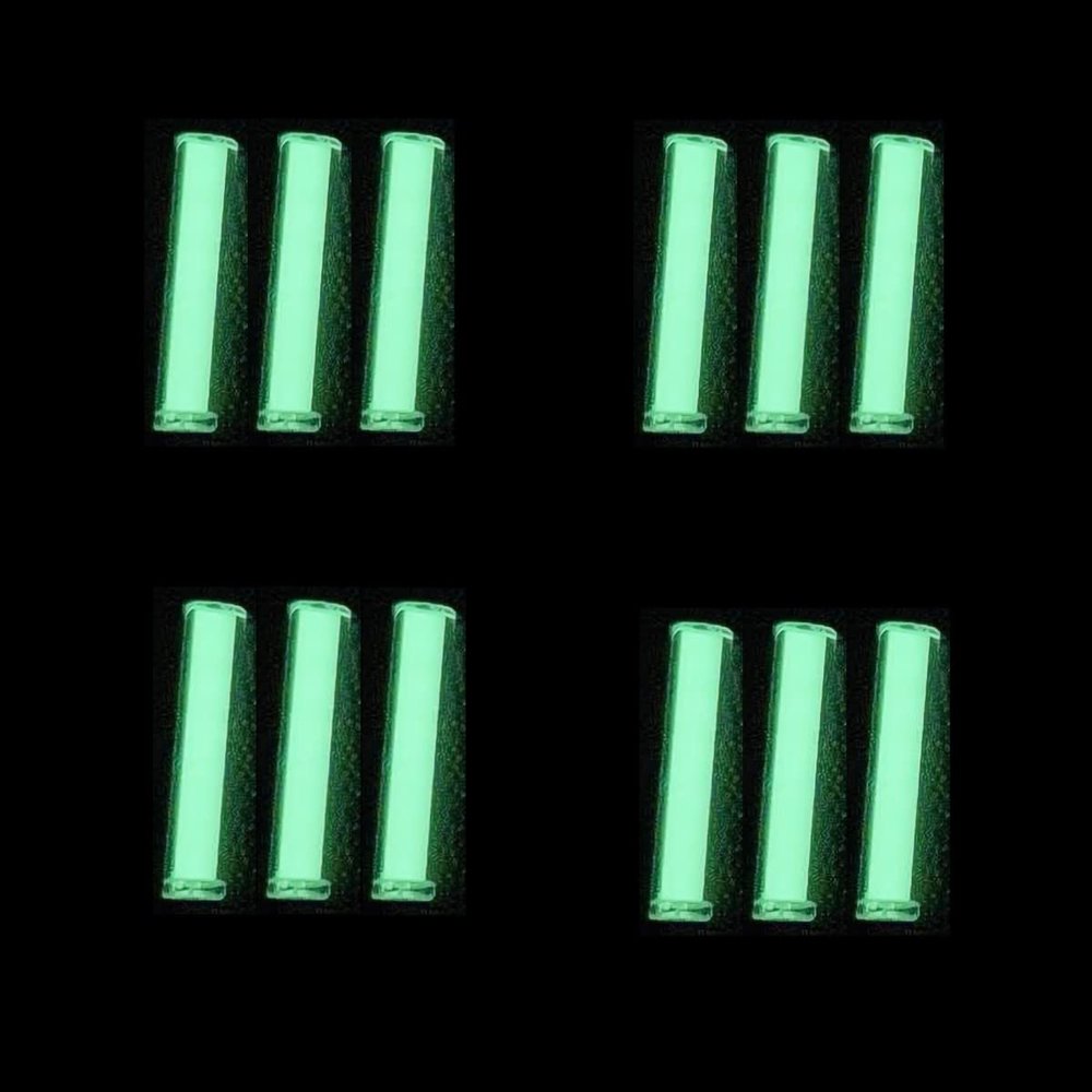 Sharamado 12pcs Glass Luminous Tube, 1.5 * 6mm Luminous Vial Glow rods Made of Rare Earth Materials, EDC Players, for DIY Various EDC Accessories and Decoration. (Green)