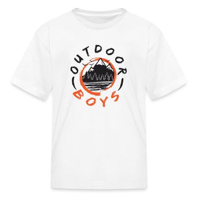 Spreadshirt Outdoor Boys Logo Kid's T-Shirt White